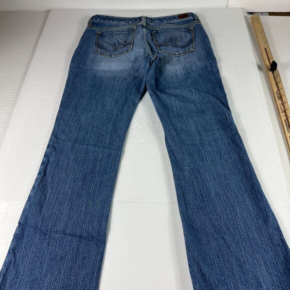 Express X2 Jeans Women's Measured 31x29 Slim Low Rise Boot Cut Blue Denim Tag 8 - Picture 10 of 16